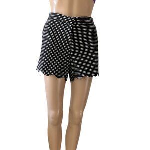 Willi Smith Black And White Scalloped Shorts